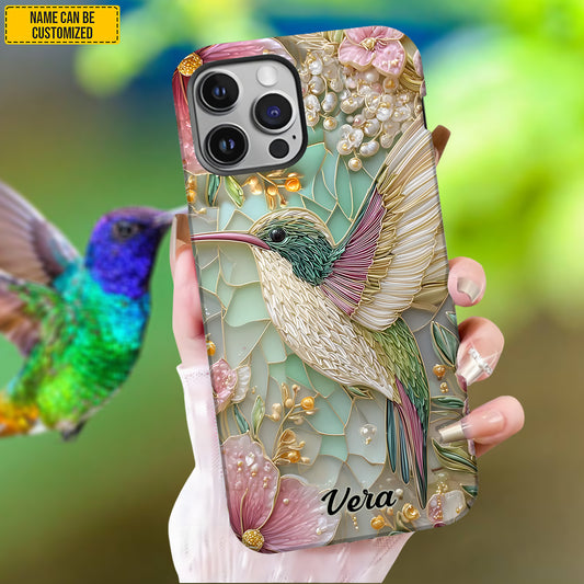 Personalized Hummingbird Floral Phone Case