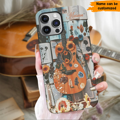 Guitar Floral - Personalized Guitar Phone Case