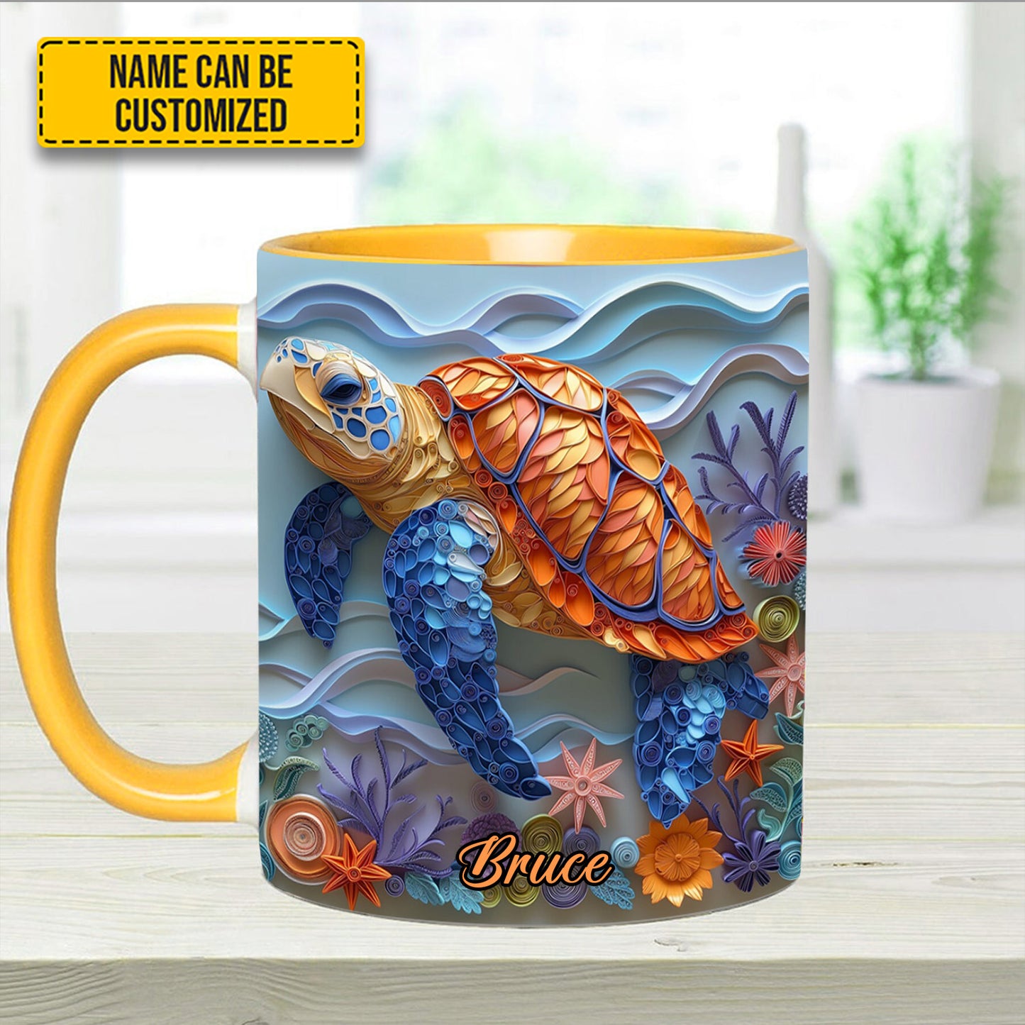 Sea Turtle - Personalized Turtle Accent Mug