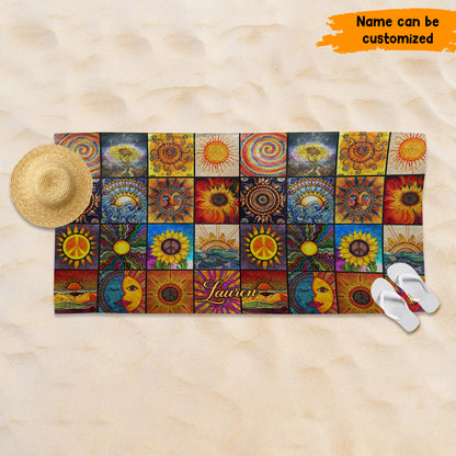 Celestial Vibes Personalized Beach Towel/ Bath Towel
