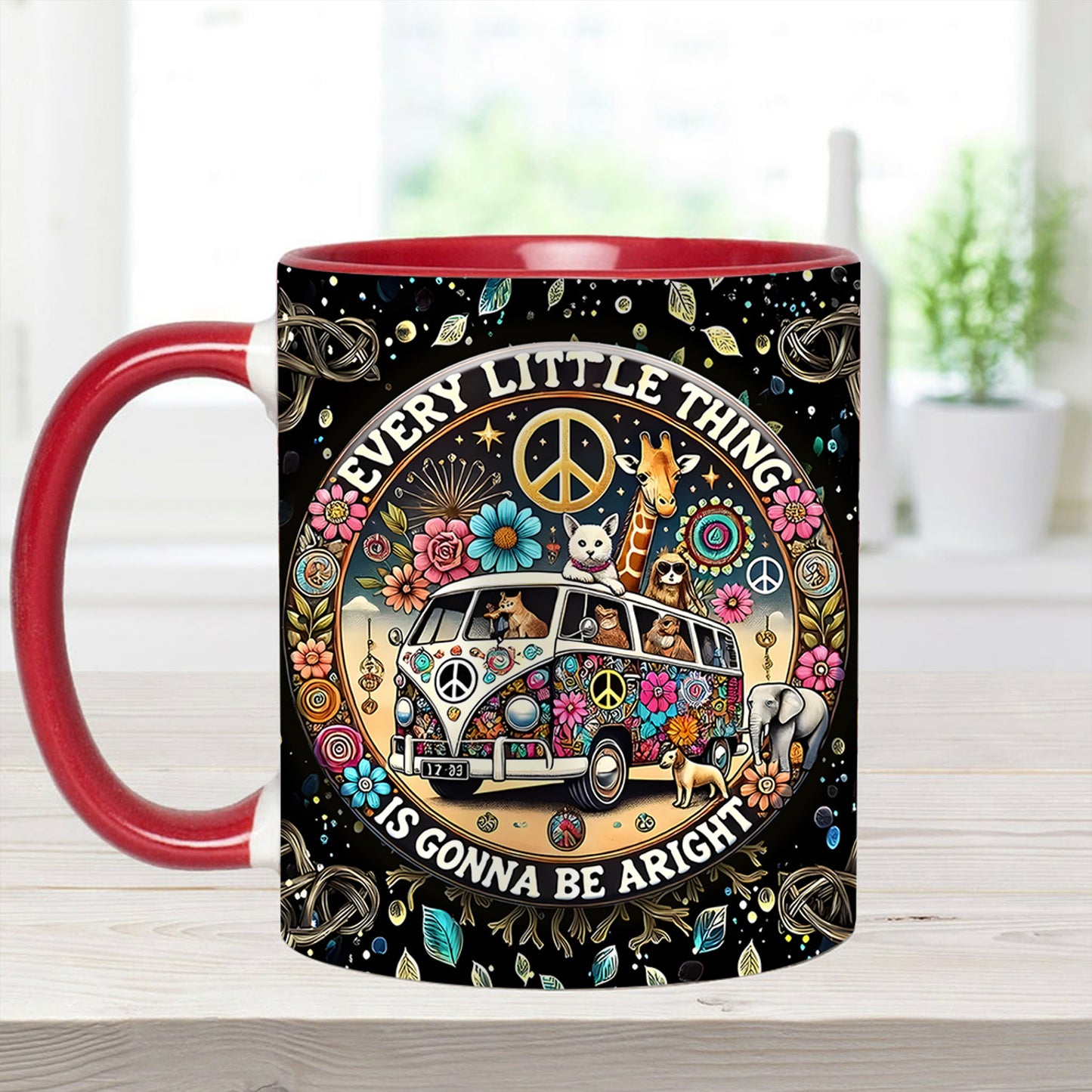 Every Little Thing Is Gonna Be Alright - Personalized Hippie Accent Mug