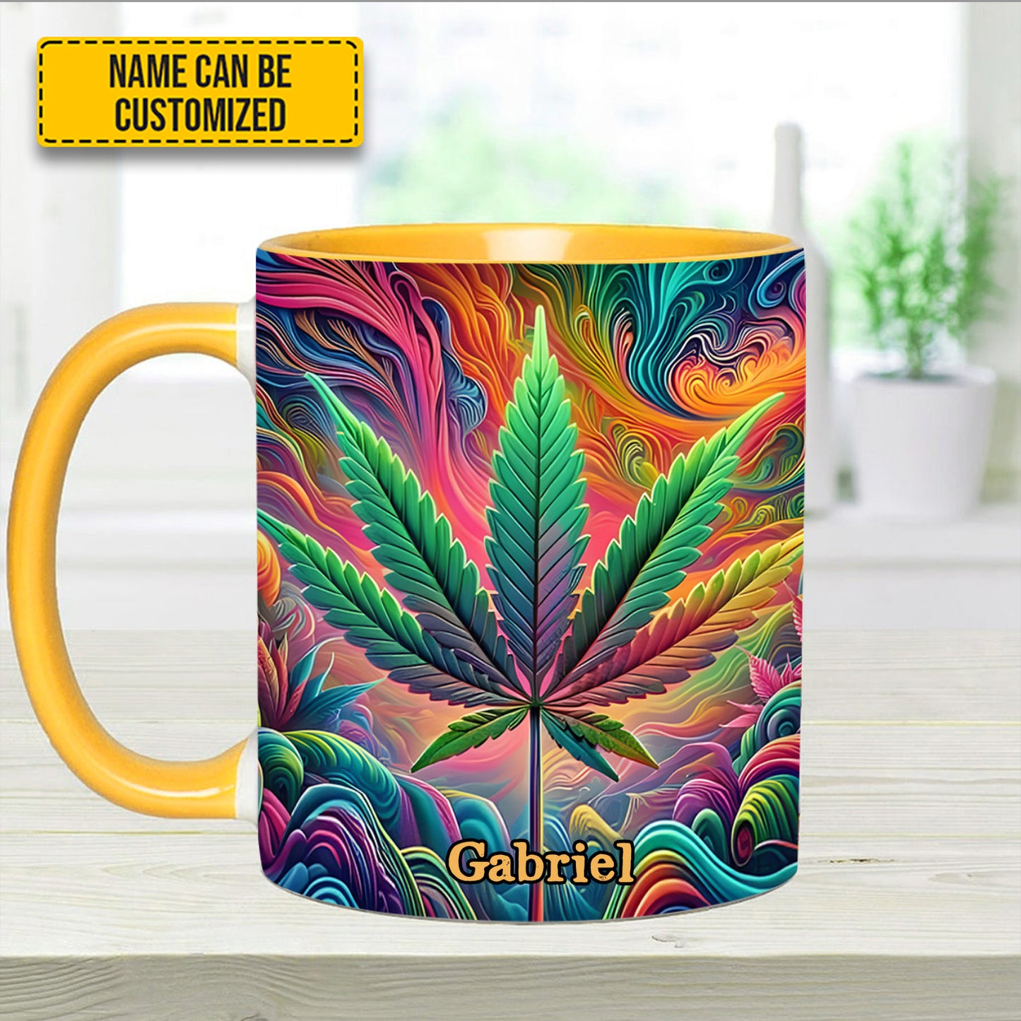 Personalized Colorful Weed Accent  Mug
