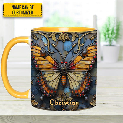 Butterfly Accent Mug - Personalized Accent Mug
