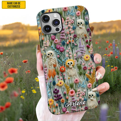 Personalized Skull Floral Phone Case