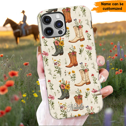 Cowgirl Floral - Personalized Phone Case