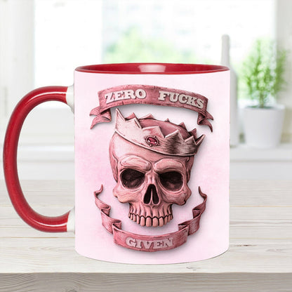 Funny Skull Woman Accent Mug, Perfect Gift Mug