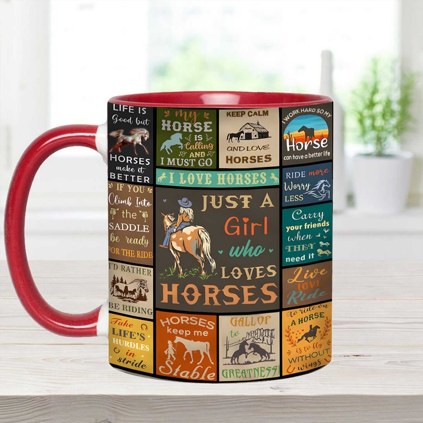 Just A Girl Who Loves Horses - Horse Accent Mug
