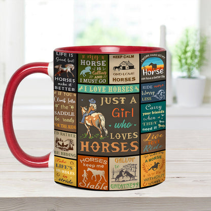 Just A Girl Who Loves Horses - Horse Accent Mug