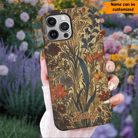 Dark Aesthetic Flower - Personalized Wildflower Phone Case
