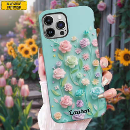 Personalized Pastel Flower Garden Phone Case