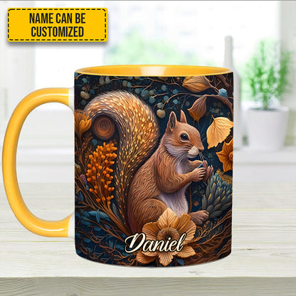 Autumn Squirrel – Personalized Squirrel Accent Mug
