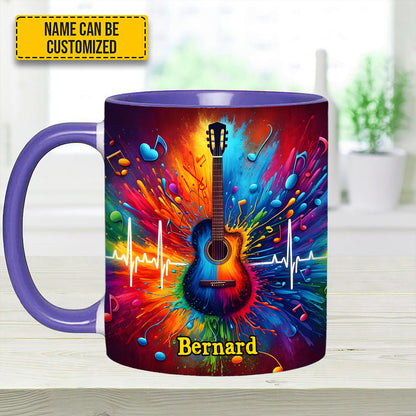 Guitar Colorful - Personalized Guitar Accent Mug