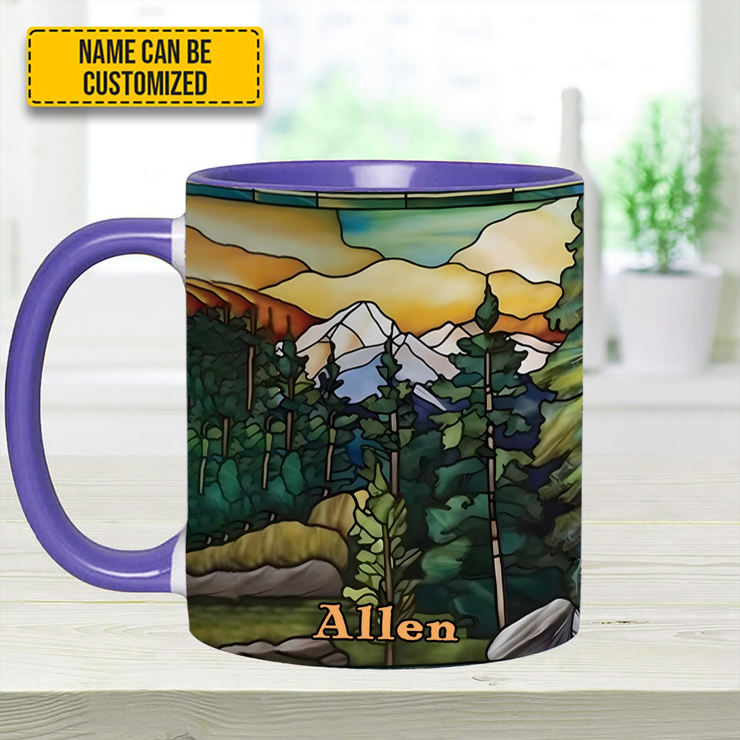 Personalized Mountains Accent Mug