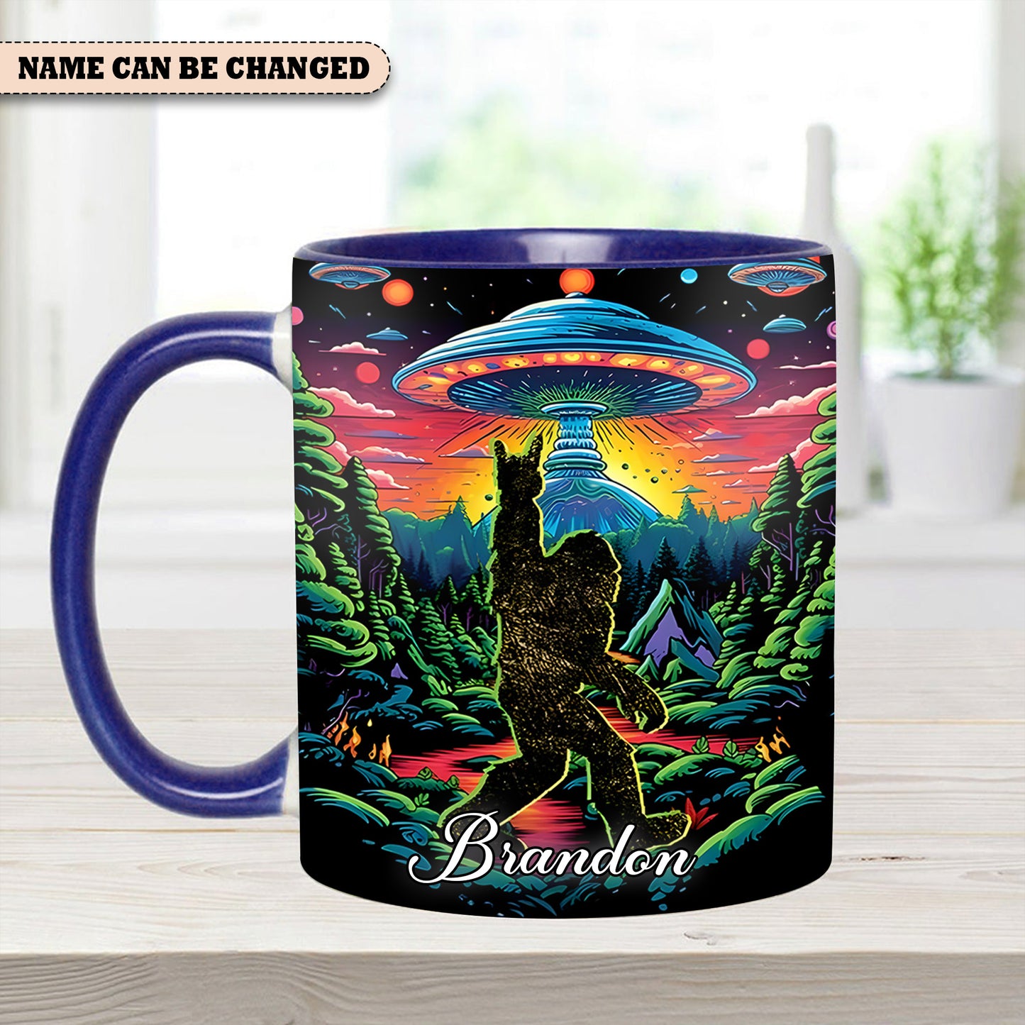 Cosmic Squatch – Personalized UFO Bigfoot Accent Mug
