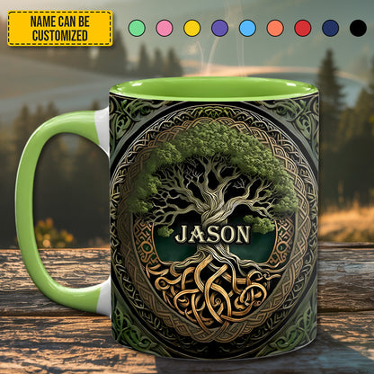 Personalized Celtic Tree of Life Accent Mug