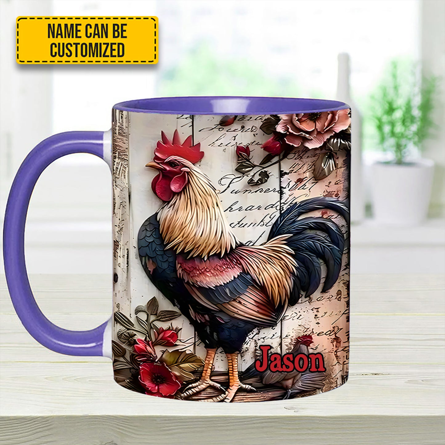 Rooster Farmhouse – Personalized Chicken Accent Mug