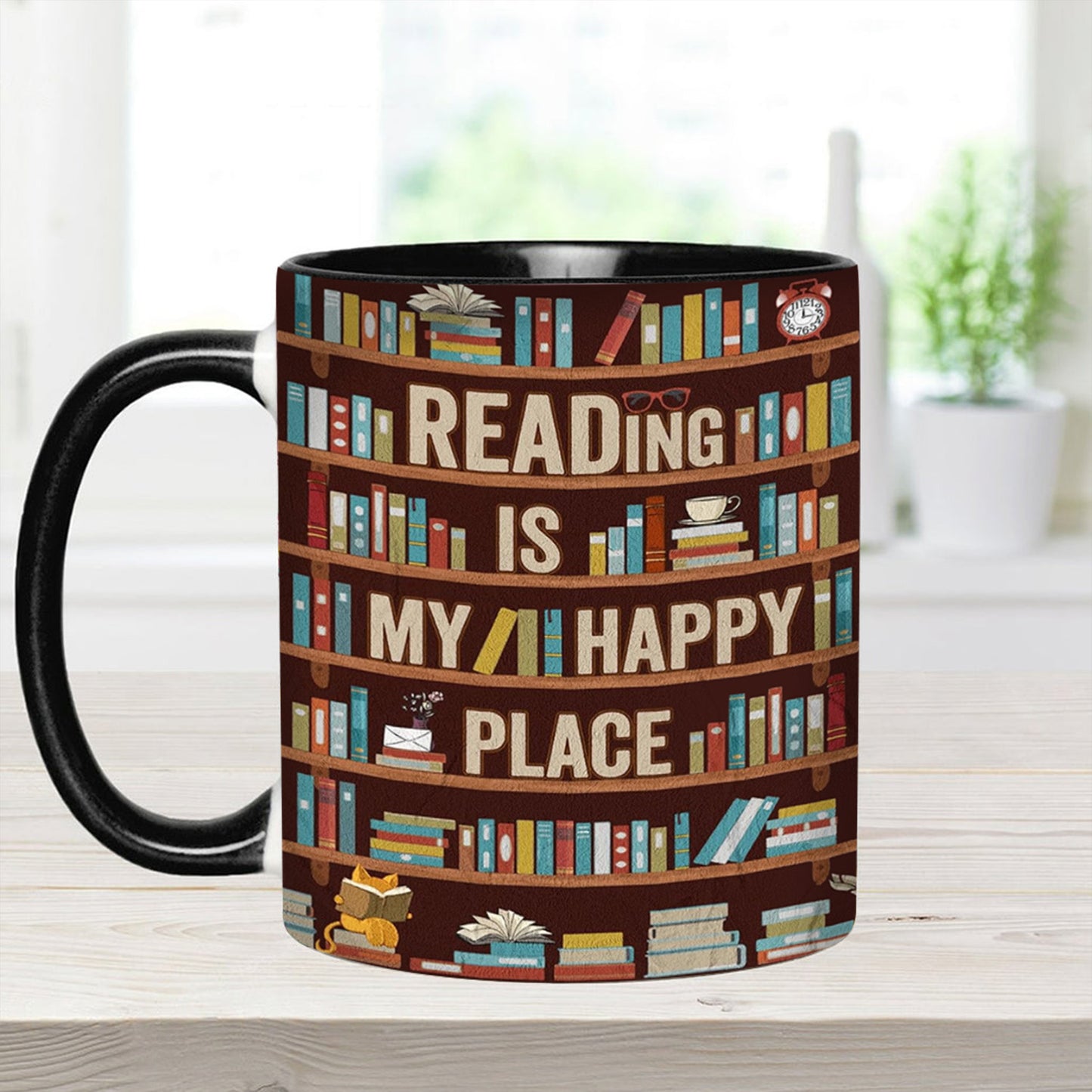Reading Is My happy Place - Book Accent Mug