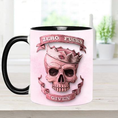 Funny Skull Woman Accent Mug, Perfect Gift Mug