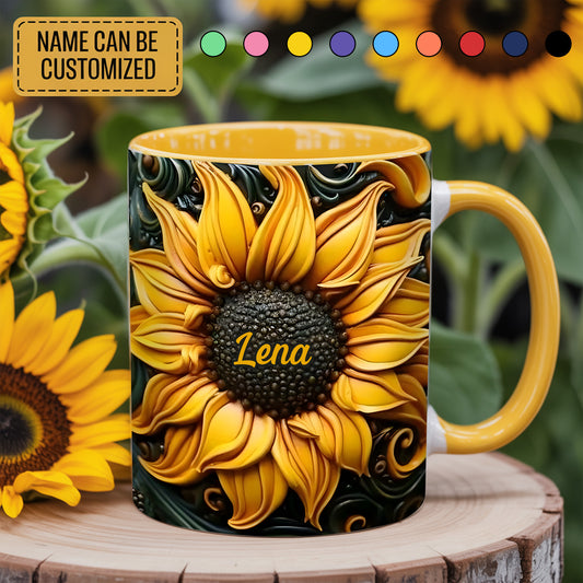 Love Sunflower - Personalized Accent Mug
