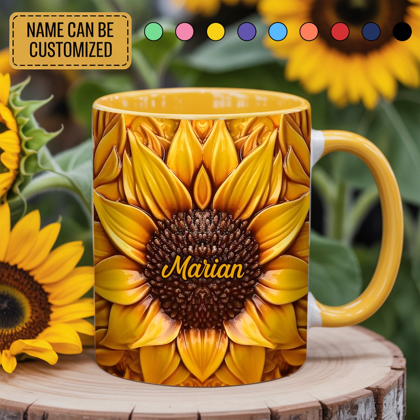 Beautiful Sunflower - Personalized Accent Mug