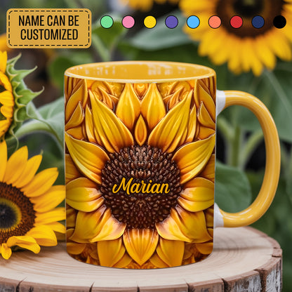 Beautiful Sunflower - Personalized Accent Mug
