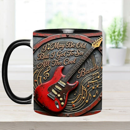 May Be Old But I Got To See All The Cool - Guitar Accent Mug