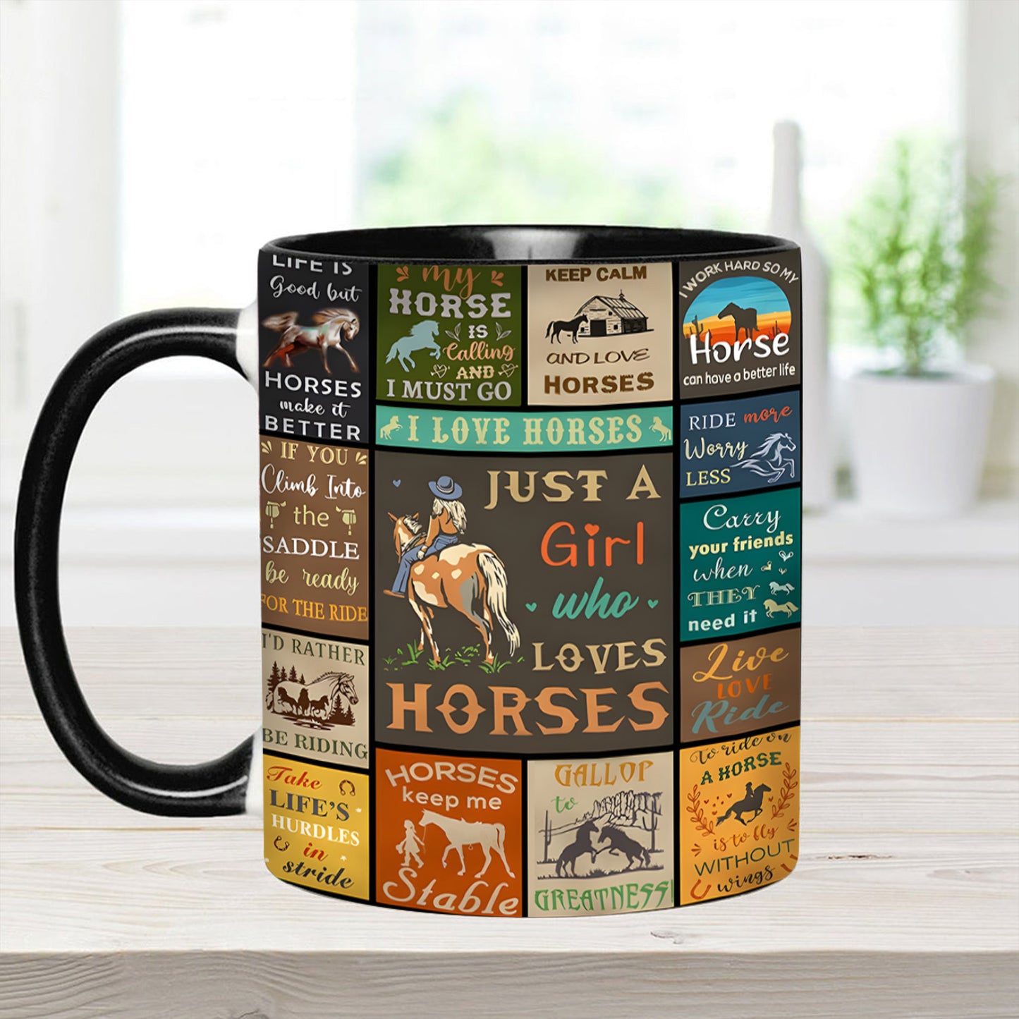 Just A Girl Who Loves Horses - Horse Accent Mug