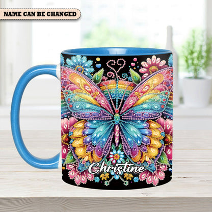 Diamond Butterfly – Personalized Butterfly Accent Mug