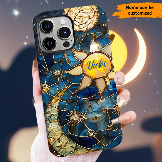 Personalized Celestial Dreams Phone Case – Stained Glass Style