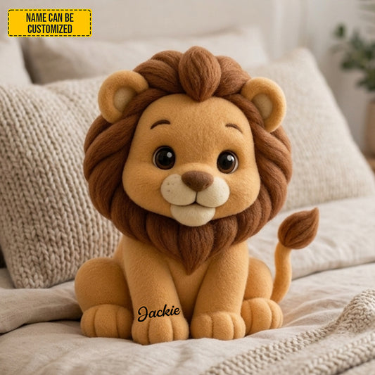 Personalized Cute Lion Custom Shape Pillow