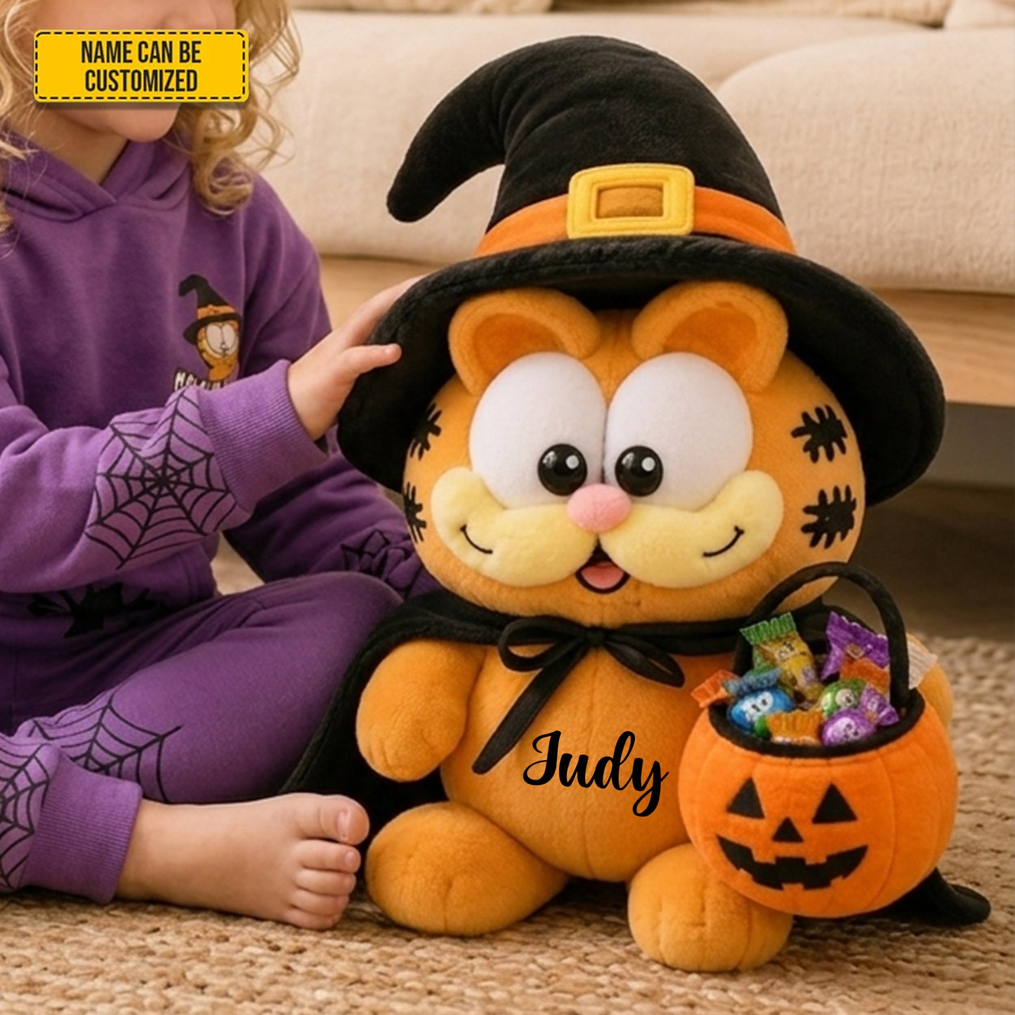 Personalized Halloween Cat Custom Shape Pillow
