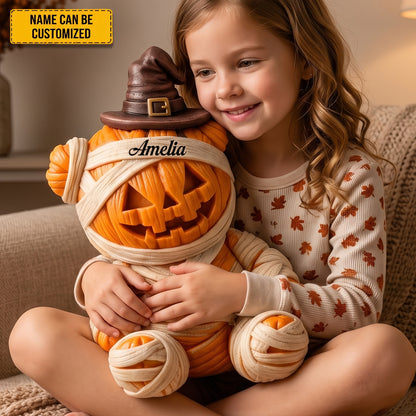 Personalized Pumpkin Mummy Halloween Pillow