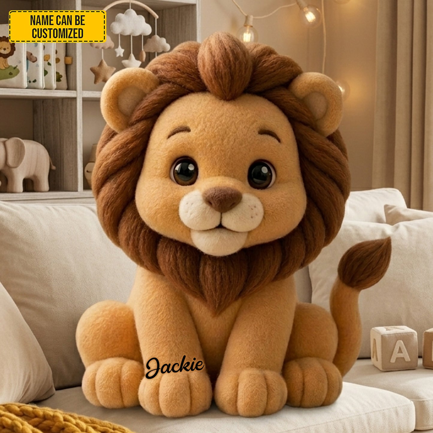 Personalized Cute Lion Custom Shape Pillow