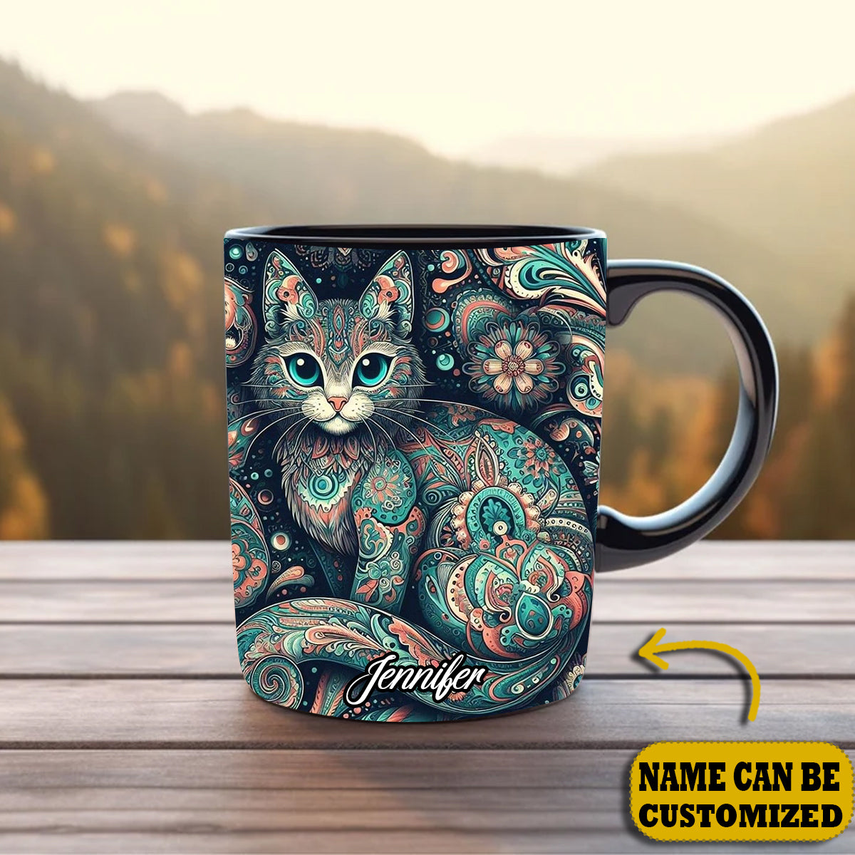 Beautiful Cat - Personalized Cat Accent Mug