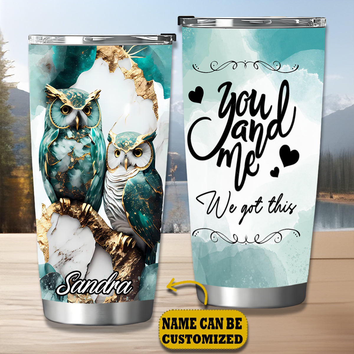 Owl Couple You And Me We Got This Personalized Tumbler