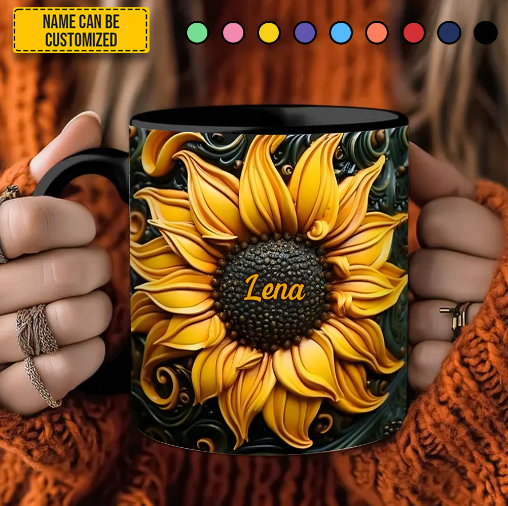 Love Sunflower - Personalized Accent Mug