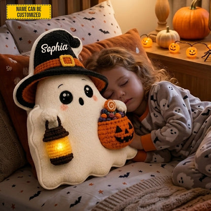 Personalized Trick-or-Treat Ghost Halloween Pillow