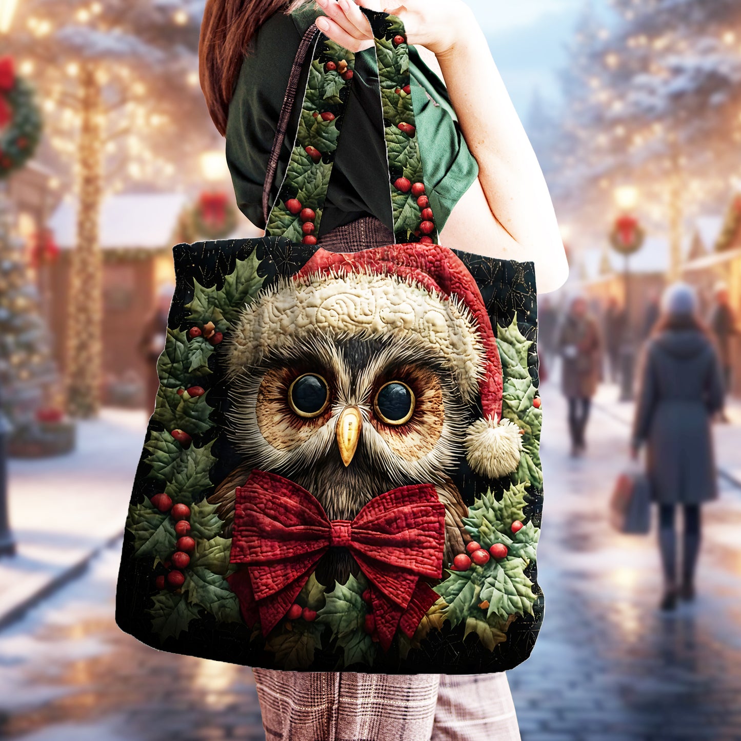 Christmas Owl Tote Bag