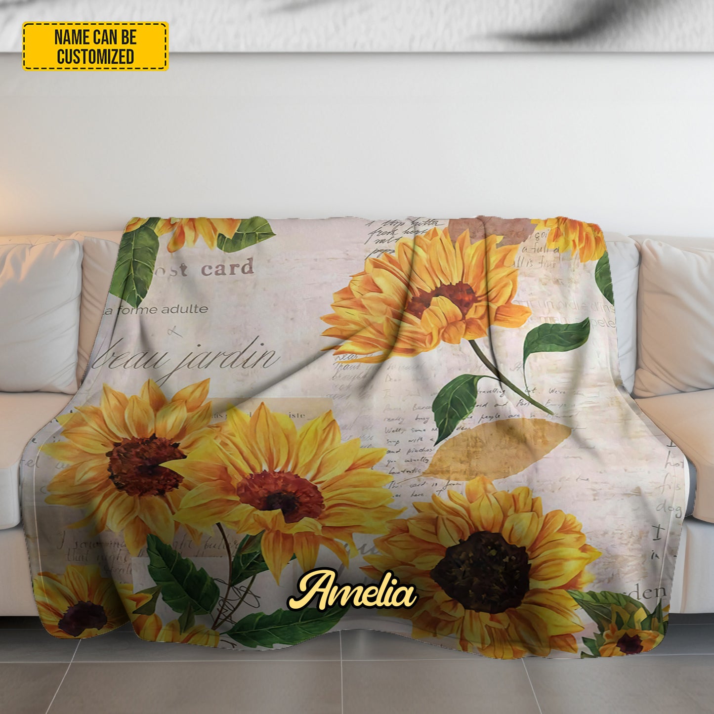 Personalized Beautiful Sunflower Blanket