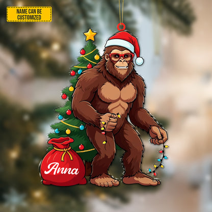 Personalized Cute Bigfoot Christmas Acrylic Ornament