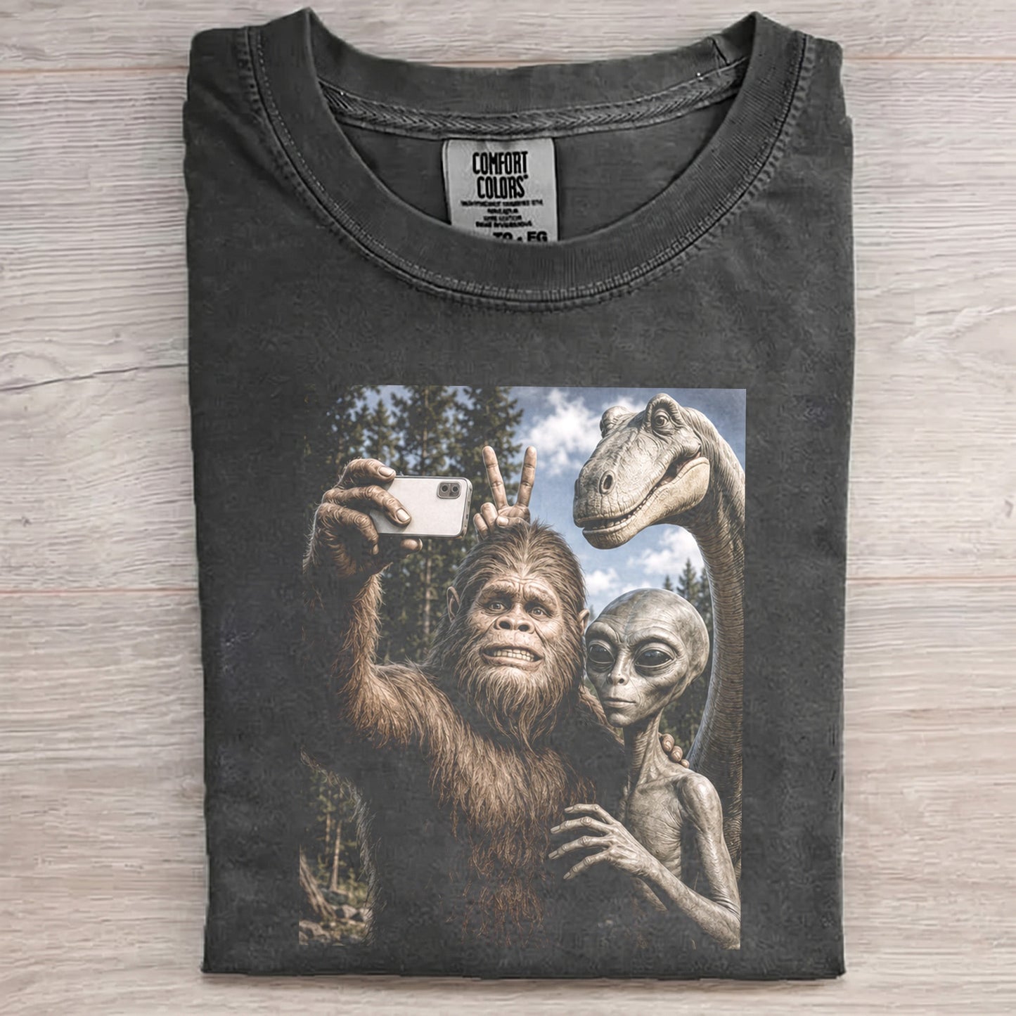 Legendary Creatures Selfie – Retro Outdoor Humor Tee