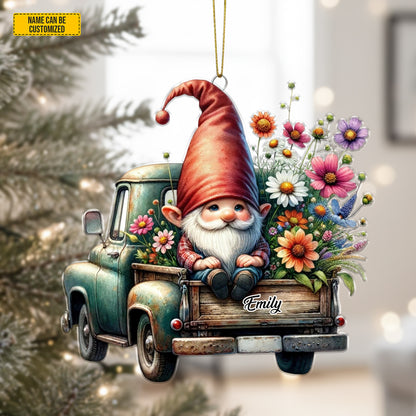 Personalized Gnome Truck Acrylic Ornament