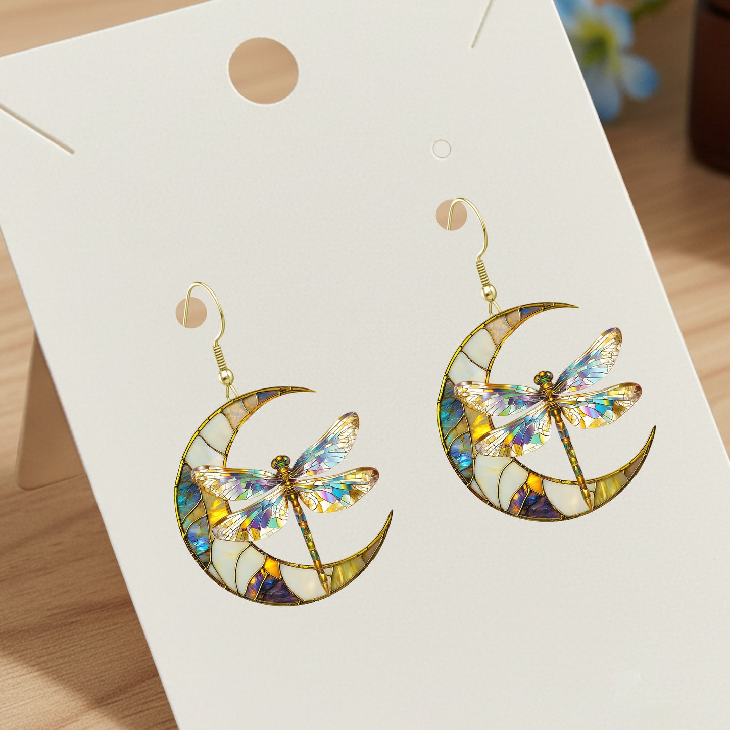 Dragonfly & Crescent Moon Earrings