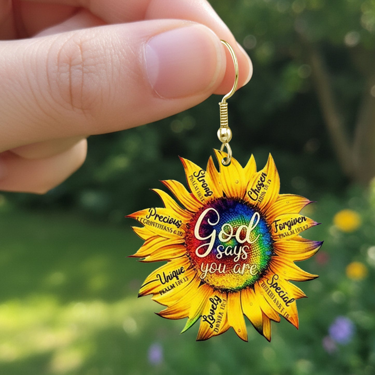 God Says You Are - Sunflower Earrings