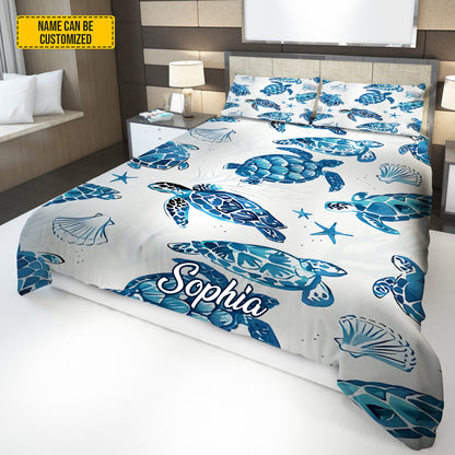 Personalize Sea Turtle Bedding Set