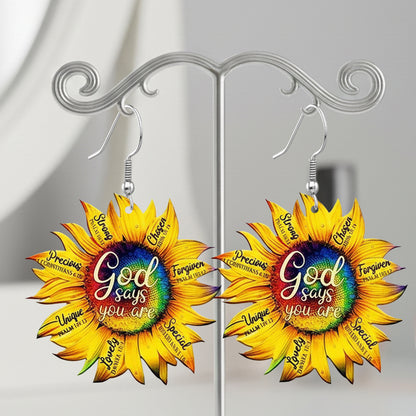 God Says You Are - Sunflower Earrings