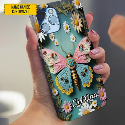 Floral Butterflies - Personalized Phone Case