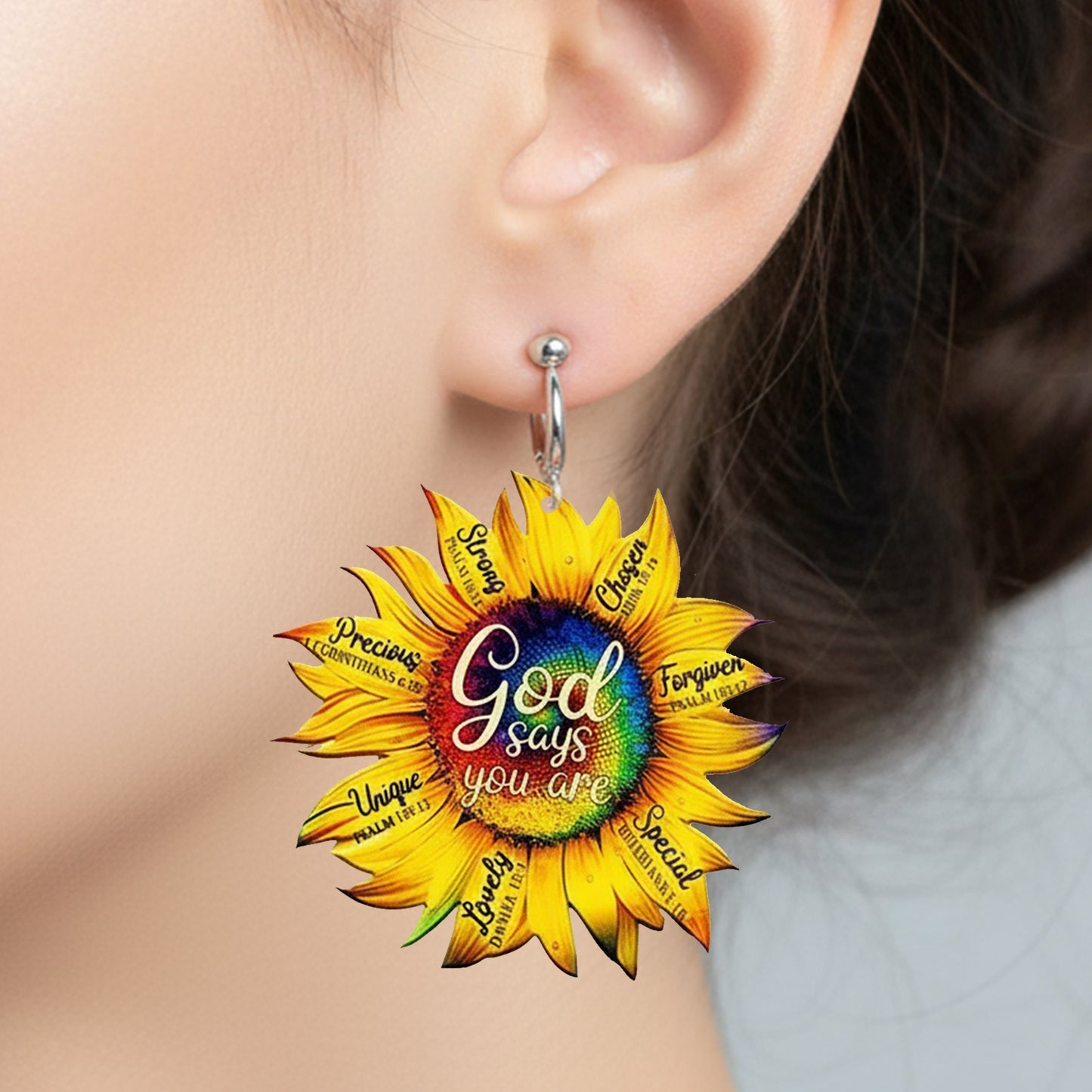 God Says You Are - Sunflower Earrings