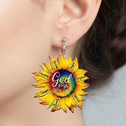 God Says You Are - Sunflower Earrings
