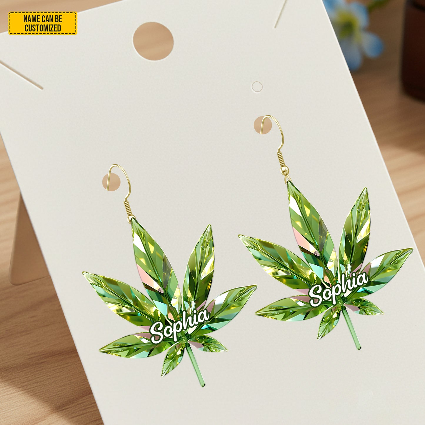 Personalized Colorful Weed Earrings